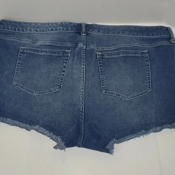 Torrid Medium Wash Frayed Denim Jean Shorts Women’s Size 24 - Picture 5 of 11